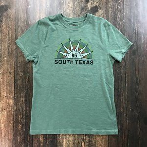 FSL Fiesta 86 South Texas T-Shirt Large Sun Print Soft Thick Cotton Knit Green